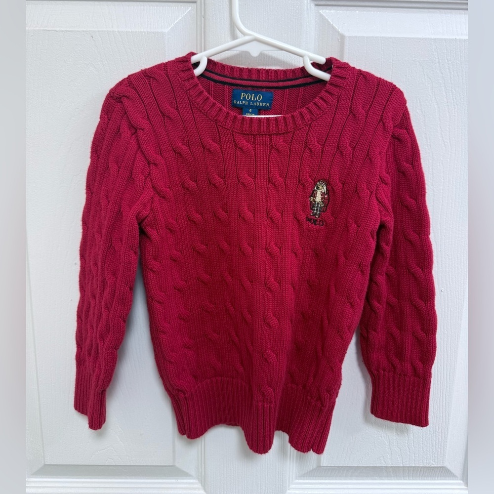 Polo by Ralph Lauren Kids Vibrant Red Knit Pullover, Size 4